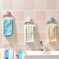 Practical-Bathroom Towel Ring Towel Rack Punch-Free Towel Storage Rack Kitchen Bathroom Wall-Mounted (as the picture,NONE)