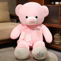 Giant 100cm Teddy Bear Plush Toys White&Pink&Blue Bear Super Big Hugging Pillow Animal Cushion Children Birthday Bear Gift 80cm rožinė