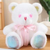 New Hot White Baby Bear Lovely Teddy Bear Plush Toys Stuffed Cute Love Sit Bear Girls Valentine's Gift Kids Girl Christmas Gifts 25cm rožinė