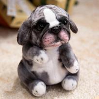 Realistic Sitting Poodle Pug Puppy Plush Toy Stuffed Doggy Cute Fluffy Pet for Room Decor Children's Birthday Gift 15cm-30cm