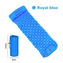 Camping Air Mattress with Built-in Pump - Ultralight Inflatable Sleeping Pad for Hiking Backpacking Travel Comfort karališkos mėlynos spalvos