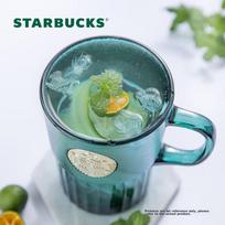 Starbucks Dark Green Goddess Signature Glass Mug Coffee Cup Office Water Cup Drinking Cup 400ml Birthday Gift