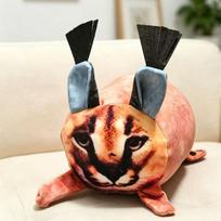 25cm Kawaii Caracal Plush Doll, 3D Printed Floppa Fat Cat Stuffed Toy for Home Decor 25cm ruda