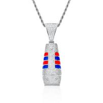 Men's Iced Out Brass Barber Clipper Pendant Necklace Full Cubic Zirconia Hip Hop Fashion Chain sidabras