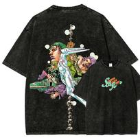 Vintage JoJos Bizarre Adventure Joseph Joestar Anime Graphic T Shirt for Men 100 Cotton Oversized Streetwear 2026 New 2XL