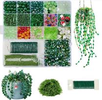 DIY Terrarium Making Kit with Glass Beads, Hanging Planter Supplies for Indoor Plants, Home Gardening Gift One Size žalia