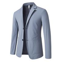 Ice Silk Thin Sun Protection Single Layer Suit Men's Casual Business Casual Sun Protection Suit Jacket Tops for Men M mėlyna