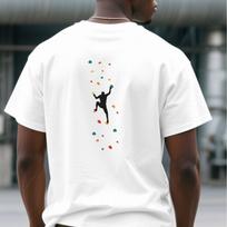 Men Crew Neck T-Shirt with Rock Climbing Bouldering Print Regular Fit Summer Outdoor Tee Rock Climbing Men Clothing XL black