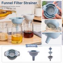 4-in-1 Plastic Kitchen Funnel Strainer for Wine, Oil and Cooking one size