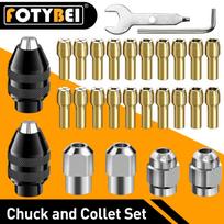 28 Piece Tool Collet Set with, Assorted Sizes for Precision Grinding and Cutting one size auksas