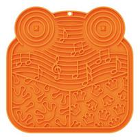 Pet Lick Mat, Suction Cup Slow Feeder Mat, Multi-texture Design, Silicone Slow Feeding Mat for Cats and Dogs Thick Treat oranžinė