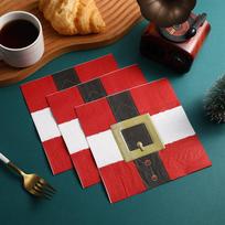 Santa Claus Belt Design Edible Soybean Ink Fashion Napkin 300 packs