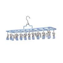 Multi Clip Clothes Drying Rack Windproof Pants Hanger Gifts Laundry Drying Hanger  Home Organizer mėlyna