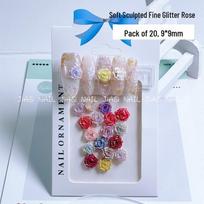 Gradient Resin Rose Accessories for DIY Press-On Nails 20 Pieces Pack