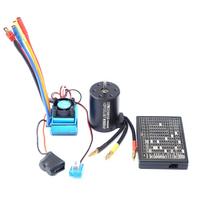 3650 bešepetis variklis 2300KV vandeniui atsparus variklis ESC programavimo kortelė 1/8 1/10 nuotolinio valdymo modeliams 80A ESC juoda