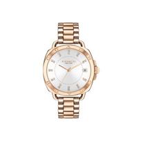 COACH - Stainless Steel Gold Strap White Dial Women's Quartz Watch 14504158 auksas