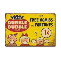 Double Bubble Gum Vintage Tin Sign, Retro Metal Wall Decor Plaque