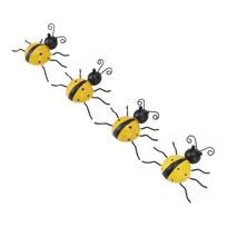 4Pcs Ladybug Wall Decor Lady Bug Ornament Wrought Iron Insect Figurine Home Decoration