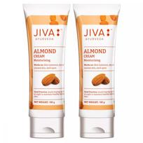 Jiva Almond Cream 100% Ayurvedic Moisturizer for Dry Skin Dark Spots Wrinkles Pigmentation 100g Pack of 2