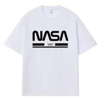 2026 NASA 1987 Spausdinti Grafiniai Streetwear Y2k Harajuku Drabužiai 100% Medvilnės Marškinėliai Laisvi Vasariniai Vyriški Marškinėliai S balta