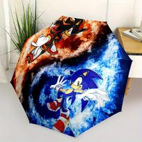 Sonic the Hedgehog Šešėlis Mėlyna & Raudona Liepsna meno spaudinio plakatas Sienų dekoras Skėtis, Nešiojamas 3 lankstymo kompaktiškas skėtis vyrams ir moterims,S235