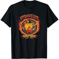 SpongeBob SquarePants Band Geeks Epic Fiery Portrait T-Shirt S juoda