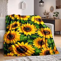 1 vnt. Saulėgrąžų lauko pledas, lengvas flanelės pledas sofai, lovai, kelionėms, stovyklavimui, svetainei, biurui, sofai, kėdei ir lovai 80cmx120cm