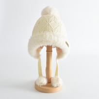 Kids' Knit Pom-Pom Hat: Warm, Windproof, Thickened for Autumn and Winter One Size (Hat circumference 54-56cm) perlų baltos spalvos