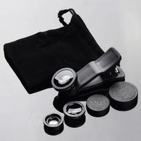 Accessories Phone Lens 3 in 1 Zoom Camera Lens Kit Fish Eye Macro Wide Angle sidabras