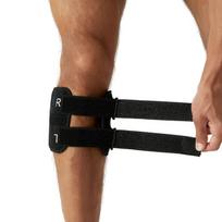 Reguliuojami magnetiniai kelio sąnario apsaugai sportui, fitnesui su slėgio formavimo dirželiais, kojų atrama One size juoda