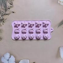 Gėlės formos silikoninė forma „Pasidaryk pats“ tortų dekoravimui, šokoladui, saldainiams, ledams, virtuvės kepimo įrankis violetinė