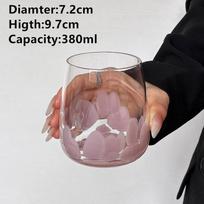 Artistic Purple Pebble Glass Coffee Cup Creative Reverse Drink for Juice, Milk Coffee Beer Cup,Whiskey Cup 301-400ml