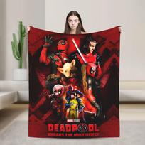 Deadpool and Wolverine Blanket Superhero Comedy Dogpool Plush Awesome Warm Throw Blanket for Bedspread Decoration 75x90cm
