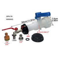IBC Butterfly Valve Extension Pipe Faucet Set 1/2  Faucet Adapter Cap Extension Tube 2  Butterfly Valve Universal Nipple (as the picture,IBC Accessories)