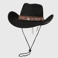 Western Cowboy Hat Wide Brim Sun Outdoor Hiking Camping Jazz Style Unisex Fashionable Suede Cap M 56-58 cm juoda