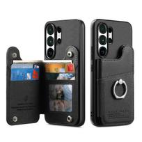 Ring Phone Case for Samsung Galaxy S26 Ultra S25 S24 S23 S22 Plus A57 A17 A37 A56 A36 A26 Leather RFID Wallet Holder Card Cover Galaxy S22 5G juoda