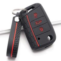 Key Fob Cover for VW Golf Tiguan MK7 MK2 Ateca Leon FR Ibiza with Keychain Anti-Scratch Guard Shockproof Protection Soft Grip Texture juoda