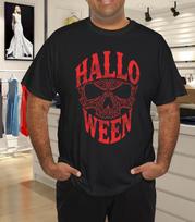 Men's and Women's T-shirts Halloween Costumes Skull Typography Graphic Creepy Spooky T-Shirt XXXL