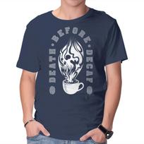 Unisex Crew Neck T-Shirt Death Before Decaf Graphic Short Sleeve Casual Tee M