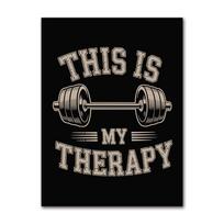This Is My Therapy Barbell Design Poster Printed Canvas Painting Wall Art Gift for Modern Living Room Pictures Arts 21X30CMNo Framed