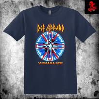 Men's and Women's T-shirts Def Leppard 'Visualize' Classic Rock Band Unisex Heavy Cotton L
