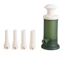 Manual Sausage Stuffer Handheld Sausage Maker with Four Different Sized Nozzles for Home Use Easy to Operate Durable Food Grade Material One Size žalia