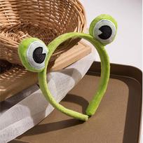 Funny Creative Cute Frog Hair Accessories Hair Hoop Elastic Headwear Headband A žalia