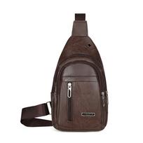 Multifunctional Shoulder Crossbody Bag PU Leather Sports Waist Bag Casual Men's Chest Bag  Outdoor ruda