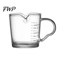 Anti-scalding Coffee Cup Milk Pitcher with Wooden Handle Mini Glass Creamer Food Grade for Espresso Small Sauce Dipping Bowl Measuring Scale Condiment C