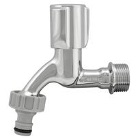 Schell 3/4  Garden Tap With Quick Connector, Chrome Plated, Mushroom Head