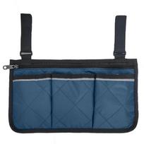 5 Colors Wheelchair Side Organizer Bag Multi Pockets Armrest Storage With Zipper raudona