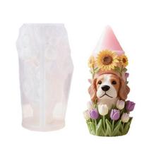 Dog Flower Embossed Silicone Candle Mold Food Grade Silicone for Handmade Candle Soap Making Chocolate Home Decoration 1