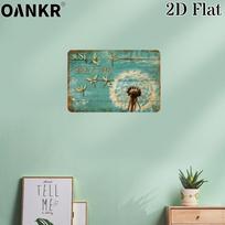Vintage Garden Art Poster Metal Tin Sign Dandelion And Stars Metal Signs for Backyard Bedroom Home Wall Decor Plaque Accessorie 20x30cm（7.8x11.8inch）