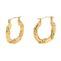 Luxurious Hoop Filled Gold Earrings 18k Gold Plated Hypoallergenic Earrings Jewelry for Women Normal&TRENDY auksas